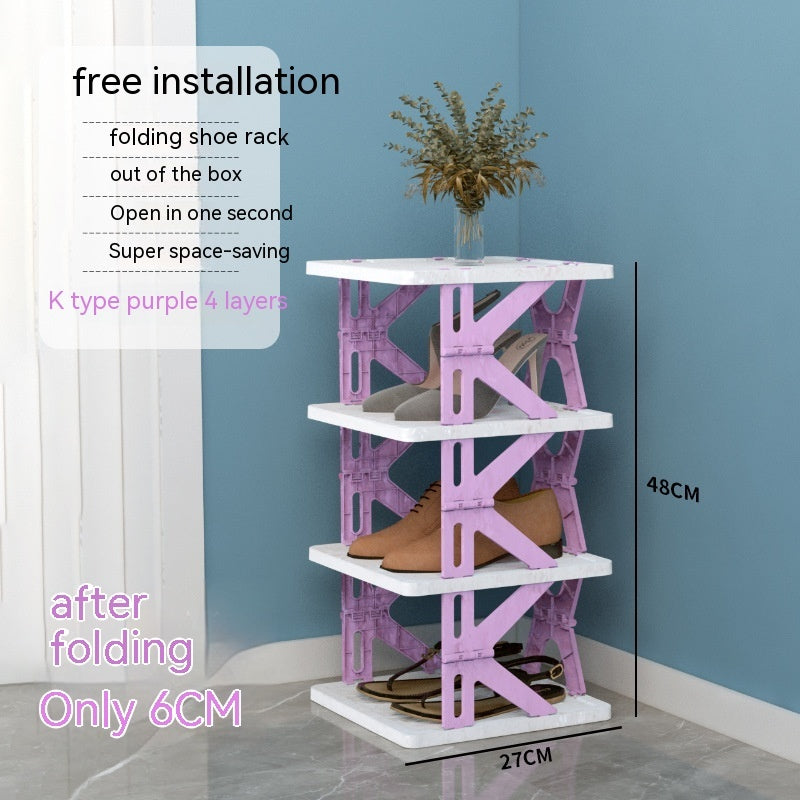 Plastic Installation-free Shoe Rack Storage Shoe Rack Folding Shoe Cabinet