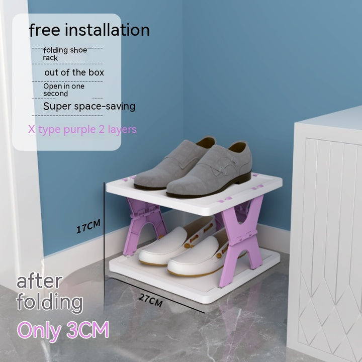 Plastic Installation-free Shoe Rack Storage Shoe Rack Folding Shoe Cabinet