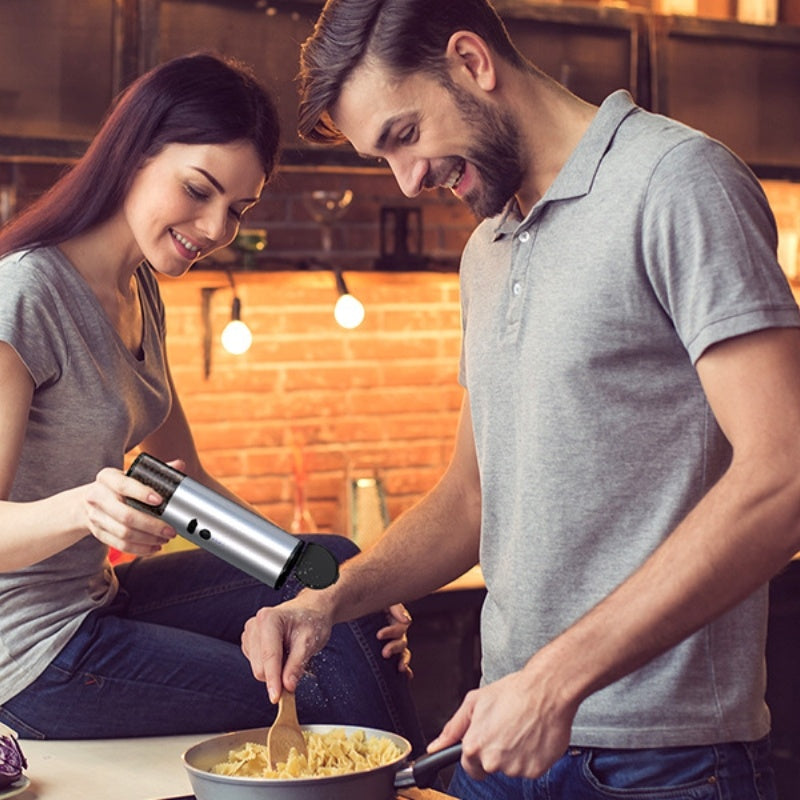 Rechargeable Electric Salt & Pepper Grinder Set with LED | Kitchen Gadget