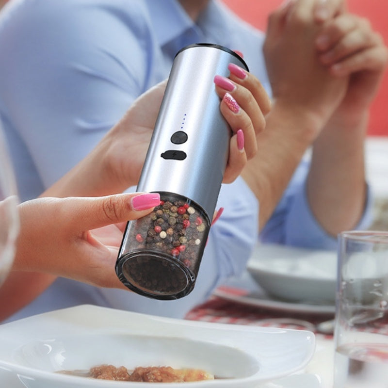 Rechargeable Electric Salt & Pepper Grinder Set with LED | Kitchen Gadget