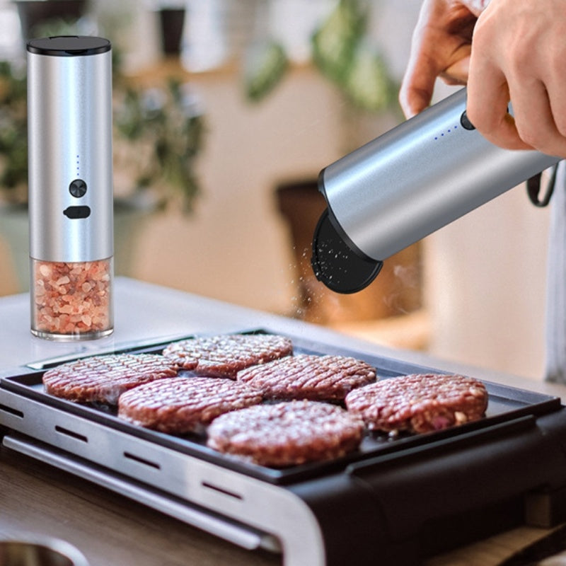 Rechargeable Electric Salt & Pepper Grinder Set with LED | Kitchen Gadget